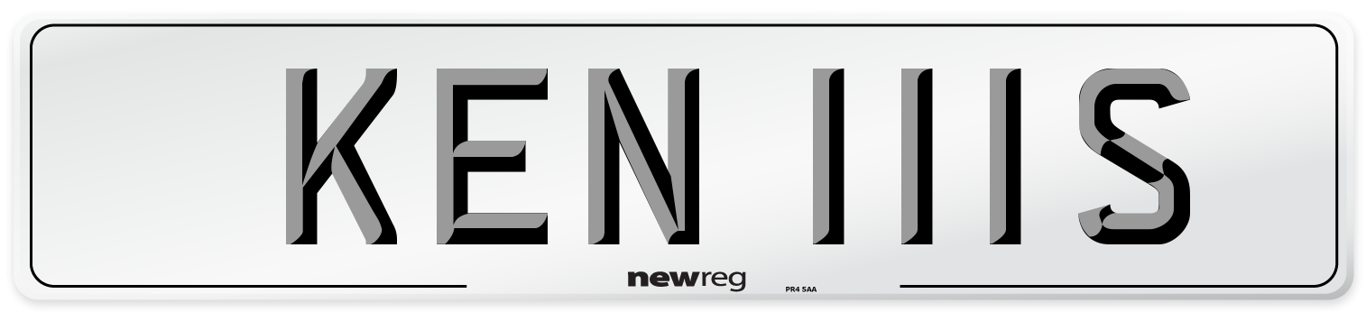 KEN 111S Number Plate from New Reg